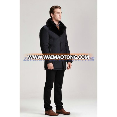 classical trench coat fox fur collar men cheap jacket